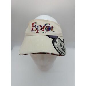 Vintage Epcot Mickey Mouse World Showcase Sun Visor Hat Adjustable Rare.